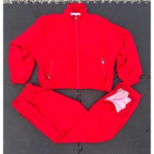 Kaelin Red Tracksuit Set Womens XL Petite Vintage 90s‎ Athletic Jacket Pants